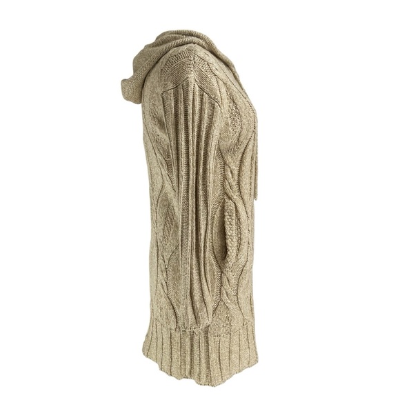 J. JILL Cable Knit Hooded Zip Cardigan Sweater XS - Picture 4 of 9